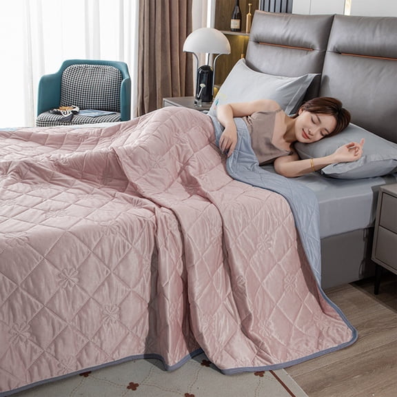 Summer Cooling Blanket for Hot Sleepers, Lightweight Breathable Air Conditioning Blanket, Pink, 40X60 Inch