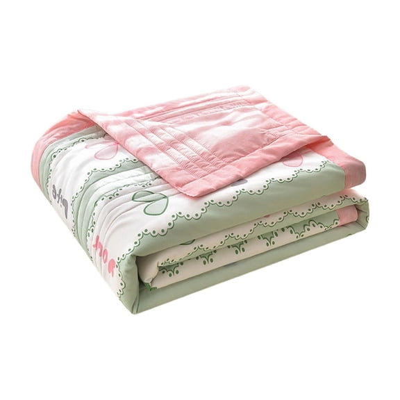 Summer Cooling Comforter, Lightweight Cotton Blanket for Air Conditioned Rooms, 180x200cm Bed Cover for Warm Weather, Breathable Thin Quilt for Nighttime and Napping, Soft Bedding for Season Comfort