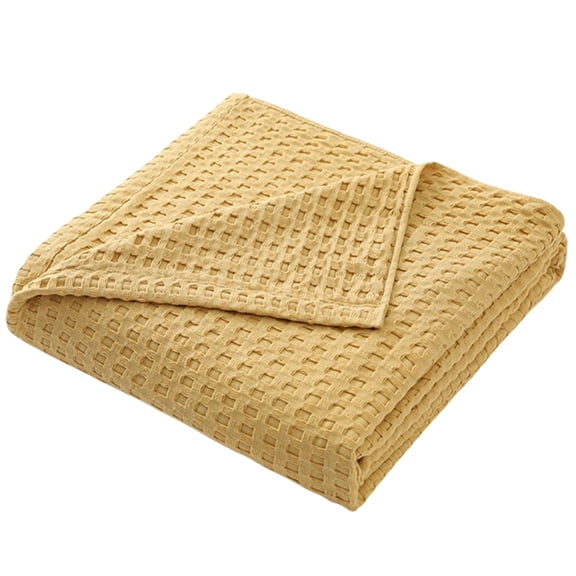 Summer Cooling Cotton Waffles Weave Blanket 150x200cm Lightweight Bed Sofa Throw
