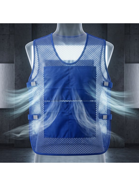 Summer Cooling Ice Vest Adjustable, Waterproof Evaporative Cooling Vest, Reusable Ice Pack Vest for Men and Women Outdoor Use