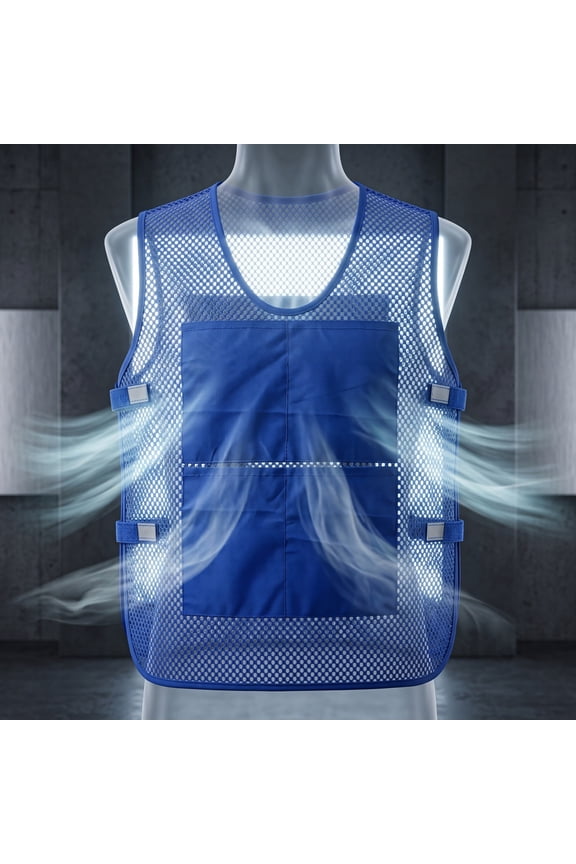 Summer Cooling Ice Vest Adjustable, Waterproof Evaporative Cooling Vest, Reusable Ice Pack Vest for Men and Women Outdoor Use