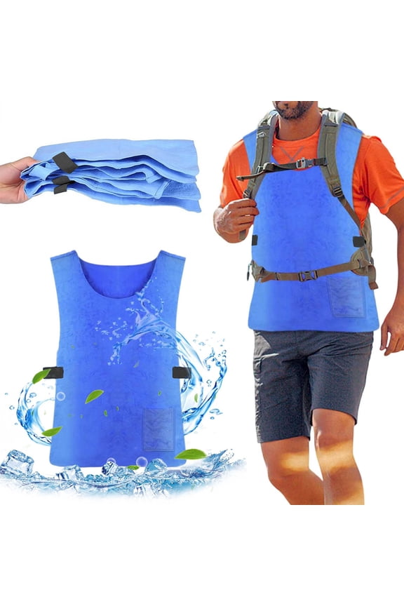 Summer Cooling Ice Vest for Men Women, Lightweight Breathable PVA Cooling Jacket with Adjustable Side Straps, Outdoor Sports Travel Cool Vest for Hiking Camping & Running