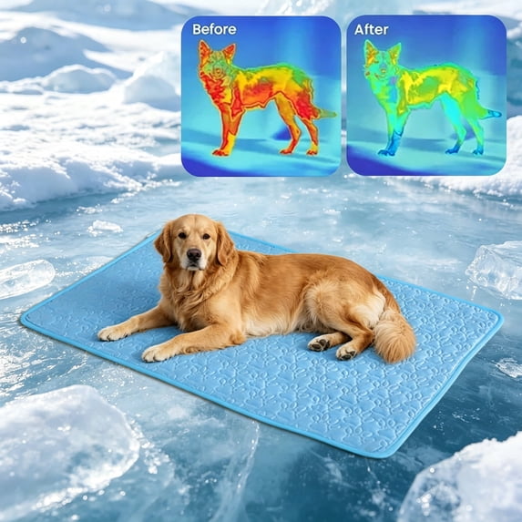 Summer Cooling Mat for Dogs, Washable Ice Silk Self Dog Bed Medium Size Dogs Small Large Dogs, Sleeping Dog Cooling Mat for Bed, Indoor & Outdoor Floor, Car Seats