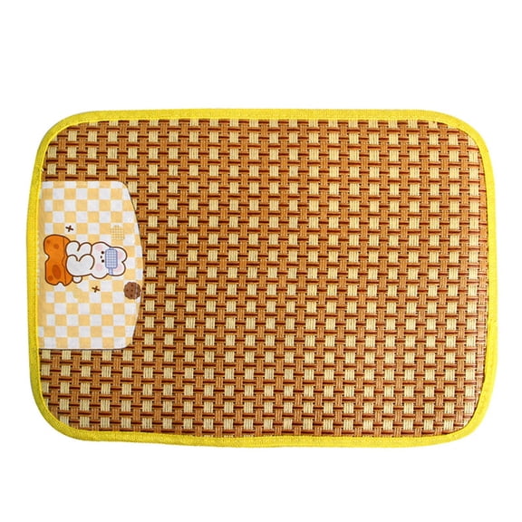 Summer Cooling Mat Napping Pads Non-Slip Bottom Dogs Crates Bed Woven-Rattan Sofa Lounger Beds Keep Pet Cooling