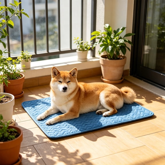 Summer Cooling Pet Pad for Dogs Cats Non-Slip Washable Ice Mat,E
