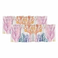 thumbnail image 1 of Summer Coral Curtain Valances for Windows, Kitchen Valance Window Treatments Panel 2 Pack, Ocean Vintage Sea Watercolor Plant Rod Pocket Short Curtains for Bathroom Bedroom 60 x 18 Inch, 1 of 8
