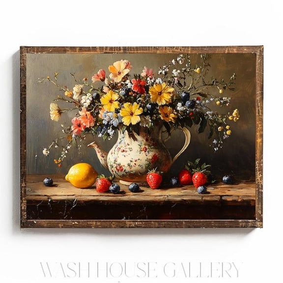 Summer Cottagecore Wall Art For Summer Decor Tea Kettle Vintage Teapot Poster Tea Party Decor Cottagecore Tea Party Wall Art Summer, F038, 16x24 UNFRAMED