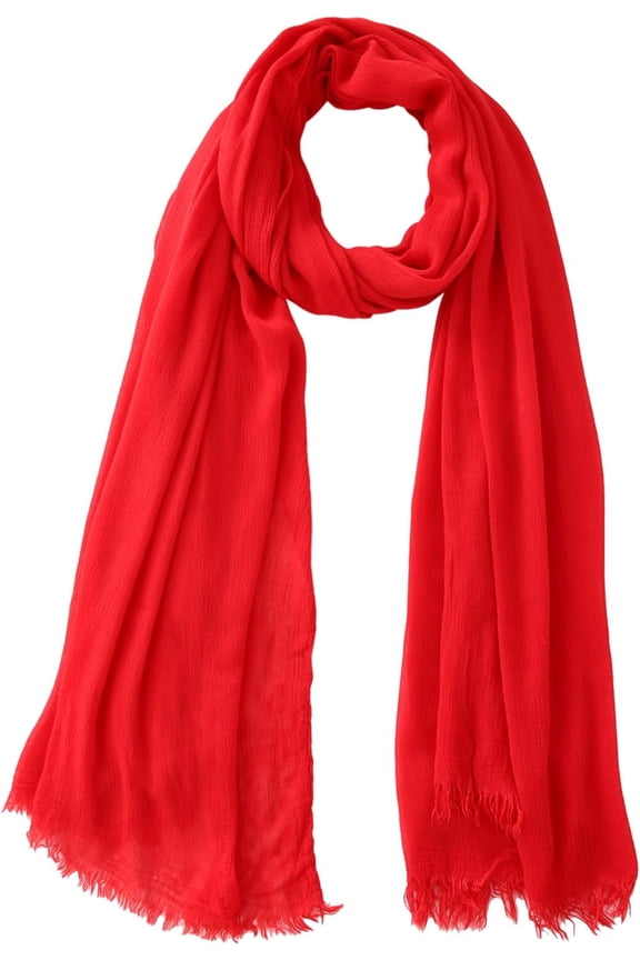 Summer Cotton Blend Scarves Light Soft Solid Long Scarf Gauze Wrap Shawl 80”×27”