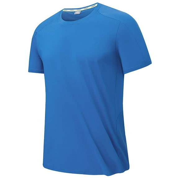 Summer Cotton Cotton Needle Hole Panel T Shirt Round Neck Solid Color Quick Dry Loose Fit Quick Dry Outdoor Sports Short Sleeve