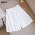 thumbnail image 1 of Summer Cotton Linen Loose Women's Shorts Casual Straight Short Pants Harajuku Elastic Waist Wide Leg Knee Length Shorts Women, 1 of 6