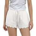 thumbnail image 1 of Summer Cotton Linen Shorts for Girls Causal Loose Elastic High Waisted Beach Shorts Lace Trim Lounge Short Pants, 1 of 5