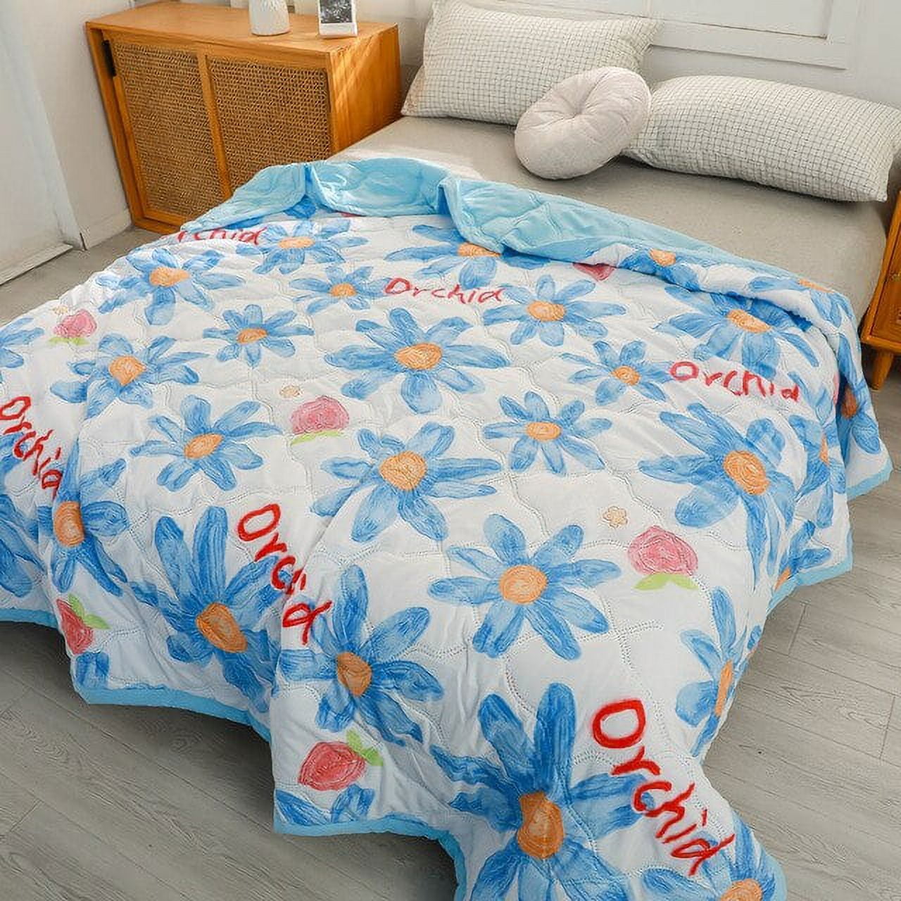 Summer Cotton Quilt Thin Duvet Insert Cool Blankets for Childs Adults Airconditioning Comforter