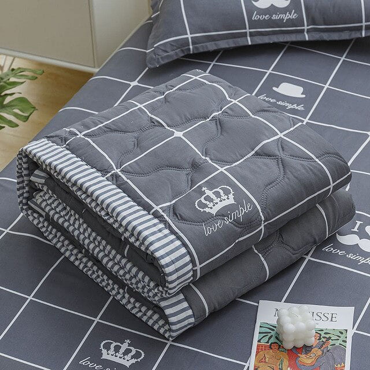 Summer Cotton Quilt Thin Duvet Insert Cool Blankets for Childs Adults