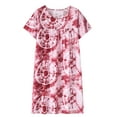 thumbnail image 1 of Summer Cotton Silk Short Sleeved Sleep Dress For Middle Women New Loose Fitting Home Wear Elderly Sleepwear Plus Size Dress, 1 of 2