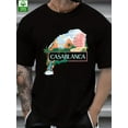 thumbnail image 1 of [Summer Cotton T-Shirt] Cotton Men's T-Shirt | CASABLANCA Comic Style Letter Pattern Printing, Summer Trend Outdoor Wear, 1 of 1