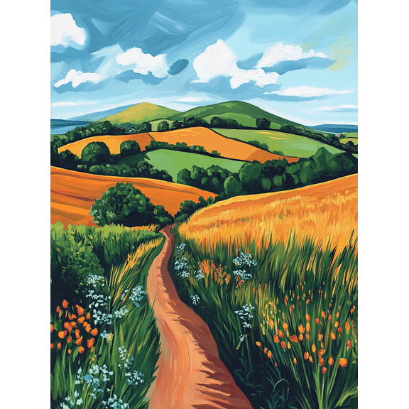 Summer Countryside Path Canvas Print/Wall Art Perfect for Living Room Bedroom Office Kitchen and Hallway Decoration.