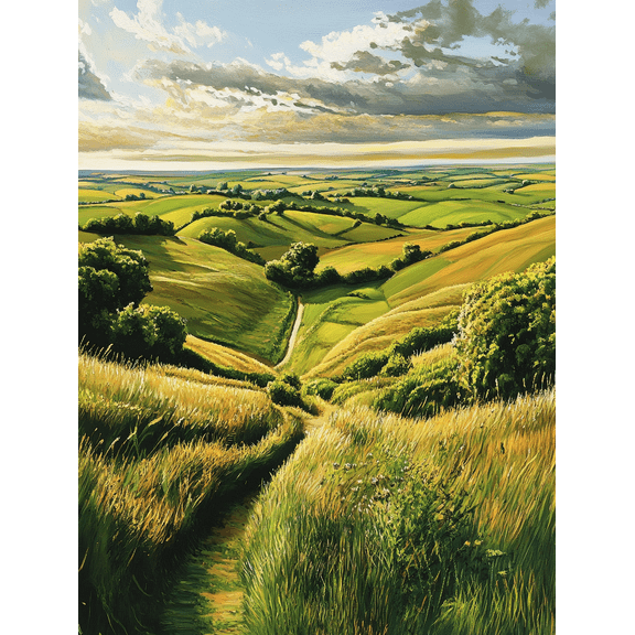 Summer Countryside Path Canvas Prints/Wall Art Suitable for Living Room Bedroom Office Hallway and Kitchen Decoration.