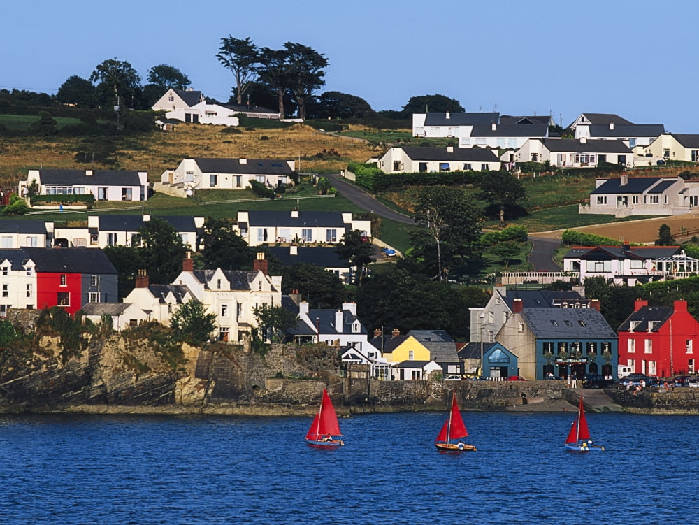 Summer Cove Kinsale Co Cork Ireland Part Of Kinsale On Kinsale Harbour Canvas Art - The Irish Image Collection Design Pics (17 x 13)