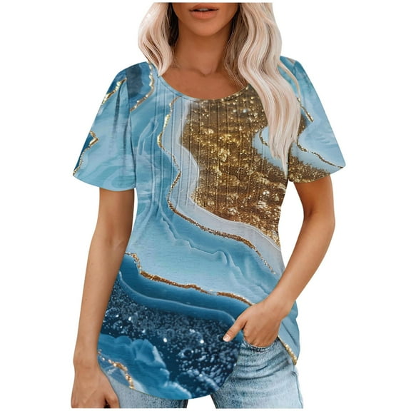 Summer Crop Tops for Women 2025 Tunic Shirts to Wear with Leggings Letter Print Tee