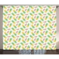 thumbnail image 1 of Ambesonne Summer Curtains 2 Panel Set, Watermelon and Dots, 108" x 63", Apple Green Yellow, 1 of 3