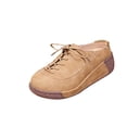 thumbnail image 1 of Summer Cushionaire Sandals For Women Casual Solid Color Round Toe Lace-Up Wedge Heel Mules Half Slippers Khaki Sandals For Women Size 7, 1 of 9