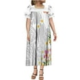 thumbnail image 1 of Summer Custom Women's Dress Polynesian Mumu Long Dress With Puffed Sleeves Elegant Temperament Banquet Dress, 1 of 2