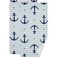 thumbnail image 1 of Summer Cute Anchor Hand Towels 2 PCS, Nautical Time Kitchen Towel Ultra Soft and Highly Absorbent,Decorative Fingertip Face Towel for Bathroom Hotel, 28.3"x14.4", 1 of 4