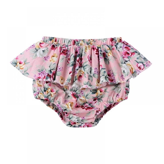 Summer Cute Newborn Baby Girl Cotton Floral Pattern Bottom Infant Short Briefs PP Pants Shorts,0-5Y