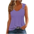 thumbnail image 1 of Summer Cute Tank Tops for Women Casual Solid Color Tank Tops Loose Fit Sleeveless Shirts 2024 Trendy V Neck Tops, 1 of 4