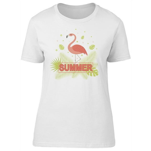 Summer, Cute Tropical Flamingo T-Shirt Women -Image by Shutterstock, Female XX-Large