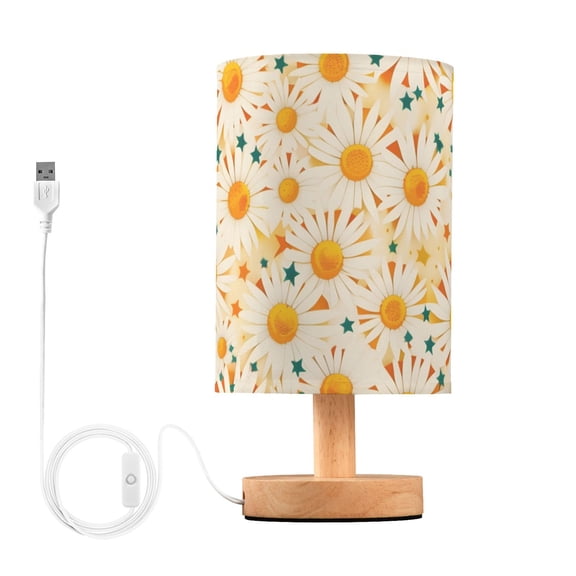 Summer Daisies Table Lamp with USB Port LED Warm Light Lamp Night Light Home Decor
