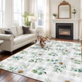 thumbnail image 1 of Summer Daisy Large Area Rugs 6x9 ft Eucalyptus Leaves Flower Gray Plaid Washable Rug Non Slip Indoor Carpet Absorbent Floor Mat for Living Room Bedroom Dining Room, 1 of 9