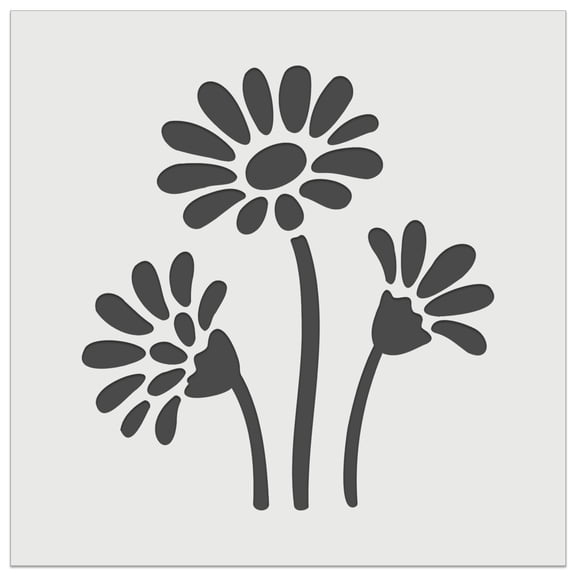 Summer Daisy Trio DIY Cookie Wall Craft Stencil - 4.5 Inch