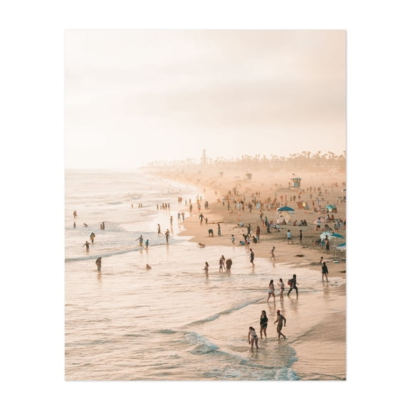 Summer Day in Huntington Beach - Photography Beach Coast Sunset Ocean Tropical Seaside Summer Unframed Wall Art Print 6 x 8 inches