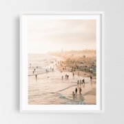 Summer Day in Huntington Beach - Photography Beach Coast Sunset Ocean Tropical Seaside Summer White Framed Wall Art Print 18 x 24 inches