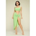 thumbnail image 1 of Summer Days Solid Crop Top & Split Thigh Twist Slit Skirt Set M, 1 of 5