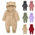 thumbnail image 1 of Kctiaxy Green Ne Wborn Boy Clothes Baby Girl Romper Long Sleeve Cre W Neck Hodded Fleece Lined Onesie Outfits Zipper Cute Printed Jumpsuit Warm Fall Winter Baby Clothes 0-9 Months, 1 of 6