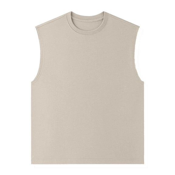 Summer Deal Tank Tops for Men Fashion Plus Size Sleeveless Exercise Waistcoat Solid Color Casual Save 65% Instantly!
