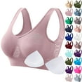 thumbnail image 1 of Summer Deal! Vibrex Women Seamless Sports Bra Wirefree Yoga Bra With Removable Pads Everyday Basic Sleeping Bra,Pink_S, 1 of 4