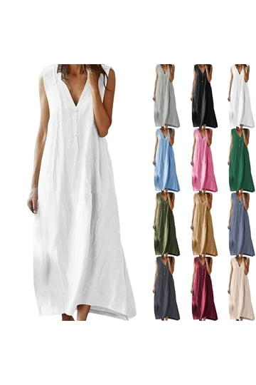 White Linen Dresses