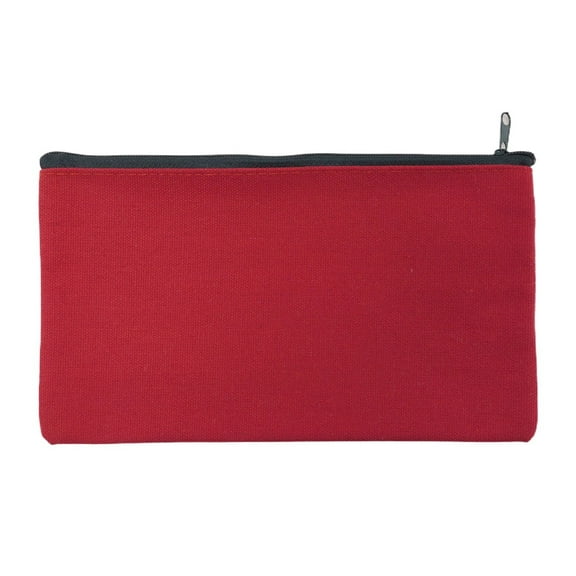 Summer Deal! Yxwen Colored Zippered Canvas Pencil Case 12*21 Bright Red Canvas with Black Pull Colorful Zipper Canvas Pencil Case stǔdənt Storage Bag Zipper Travel Cosmetic Bag Makeup Bag