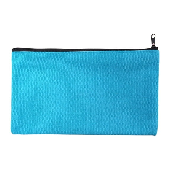 Summer Deal! Yxwen Colored Zippered Canvas Pencil Case 12*21 Lake Blue Cloth with Black Pull Colorful Zipper Canvas Pencil Case stǔdənt Storage Bag Zipper Travel Cosmetic Bag Makeup Bag