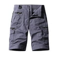 thumbnail image 1 of HOOMEUMY Men's Summer Cargo Shorts Cotton Loose Fit Multi-Pocket Zip Straight Short Pants Straight Baggy Cargo Shorts for Men Dark Gray 12, 1 of 9