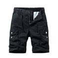 thumbnail image 1 of Summer Deals 2024 HOOMEUMY Men's Summer Solid Color Multi-Pocket Straight Fit Cargo Shorts Beach Shorts Black 8, 1 of 4