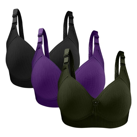 Summer Stylish Olyvenn 3 Pack Bras for Women Lightly Padded Wirefree Everyday Bras Full Coverage Comfort Bras Army Green 8