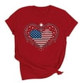 thumbnail image 1 of Summer American Flag Graphic T-Shirts For Women Cotton Breathable Tees Pullover Sweater Blouses Heart Printed Tee Shirts Crew Neck Short Sleeve Tops 2025 Beach Vacation Tunics, 1 of 7