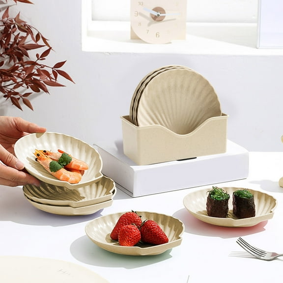 Rvasteizo Home Kitchen Utensils, Creatives Shells Smalls Plates Desktop Spit Bones Garbage Crumbss Tray Plates Home Loading Snacks Nut Plates Tableware Set Food Tray