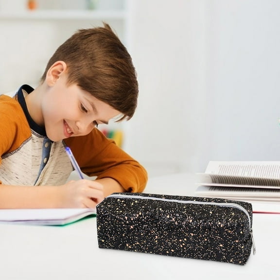 Under $5! Rvasteizo Pencil Pouch, Pencil Box Glitter Shiny Pencil Case Stationery Zipper Portable Pencil Case Stationery Storage Bag For Daily Study Work