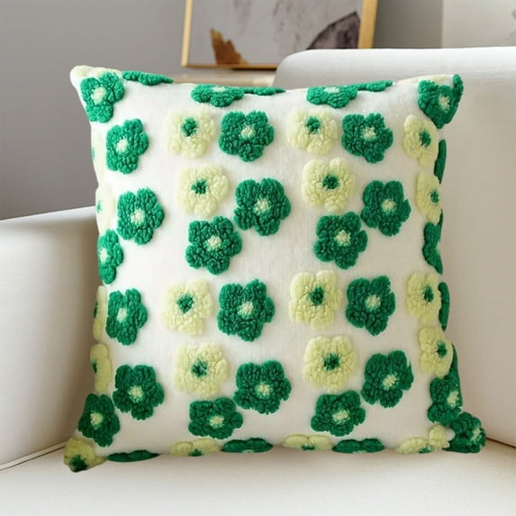 Under $5! Rvasteizo Couch Pillow Cases, Flower Pillow Cover Faux Lambswool Cushion Cover Sofa Pillow Cushion