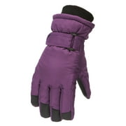 Summer Deals Deals Clearance under $10 Winter Warm Gloves For Kids Boys Girls Snow Windproof Mittens Outdoor Sports Skiing Purple